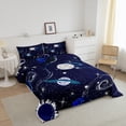 thumbnail image 2 of Galaxy Bedding King Outer Space Comforter Set, Universe Themed Bedding Comforter Sets for Teens Galaxy Theme Bedroom Decor,Solar System Duvet Insert Planet Print Quilt Blue, 2 of 5