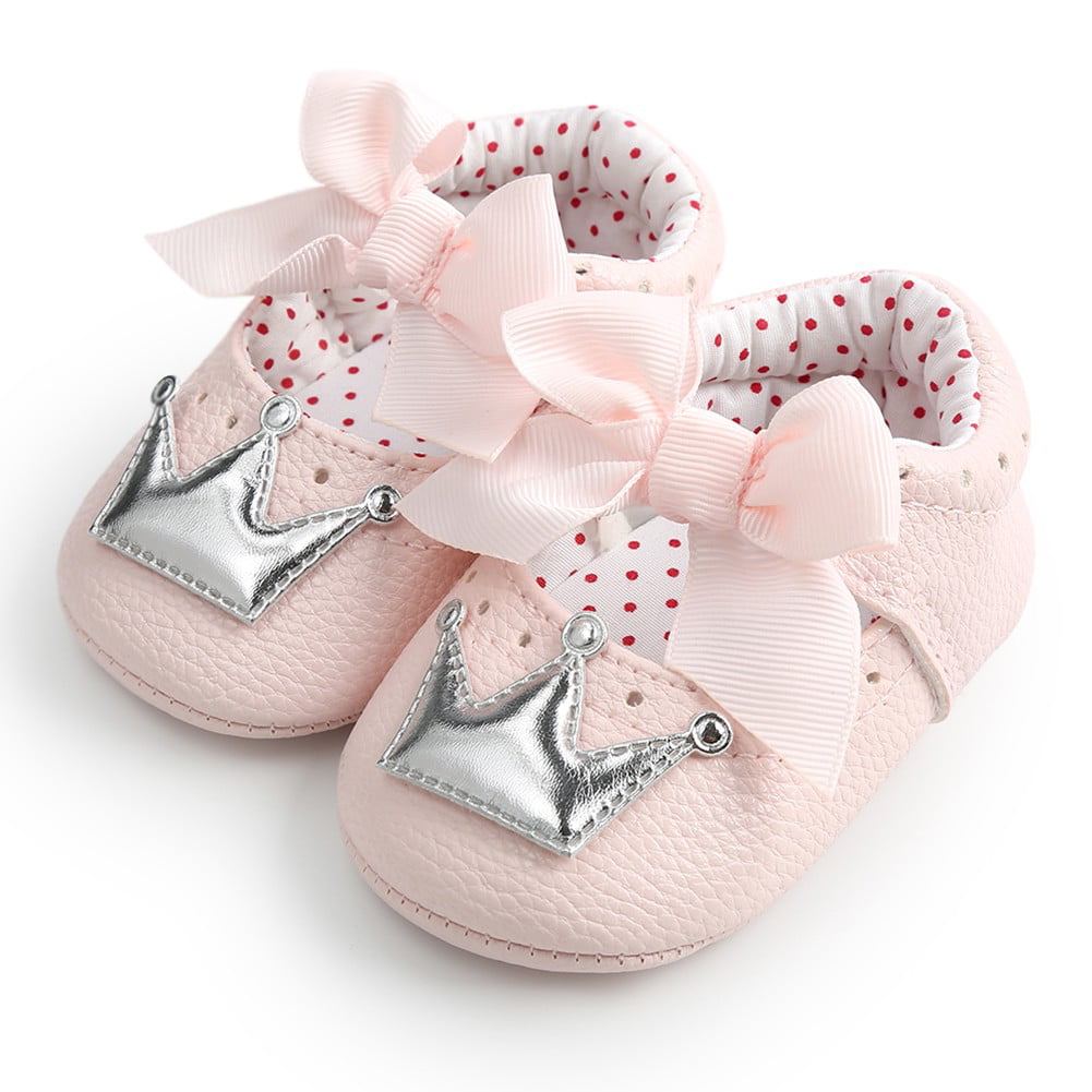 FENICAL Baby Toddler Shoes Comfortable Breathable Crown Princess Shoes Prewalker Pink 11 cm 