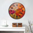 thumbnail image 2 of Yayeee Wall Clock Battery Operated 9.5" Silent Non-Ticking for Living Room, Orange Abstract Floral, 2 of 8