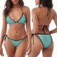 thumbnail image 3 of Balery Teal Green Glitter Pijama Estampado Bikini de Dos Piezas para Mujer - Conjunto de Bikini Ajustable Sexy y Cómodo para Playa, 3 of 6