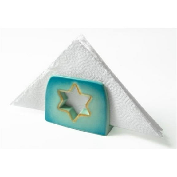 Holy Land Gifts 214072 No.71120 Star of David Blue & Gold Tones Napkin Holder
