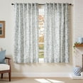 thumbnail image 5 of Curtainking Floral Curtains Linen Farmhouse Curtains for Living Room 63 inch Country Curtains Back Tab Semi Sheer Curtains Light Filtering 2 Panels Blue on Beige, 5 of 10