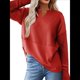 thumbnail image 1 of Camisetas Henley de Larga con Cuello en V para Mujer, Túnicas de Punto Informales, Conjuntos de Otoño con Abertura para el Pulgar. Rojo XL, 1 of 6