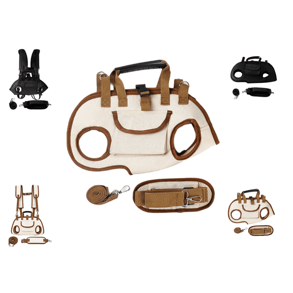 Small Dog Lift Harness & Backpack Carrier, Multifunctional Pet Carry Support Bag, Breathable Adjustable Dog Sling for Small Dogs Cats Outdoor (Brown D S)