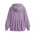 thumbnail image 7 of Yeaiivve Babydoll Hoodies for Women Puff Sleeve Drawstring Cute Hoodie Peplum Hem Casual Loose Fit Tops Comfy Lightweight Pullovers XXL, 7 of 7