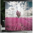 thumbnail image 4 of Ambesonne Nature Shower Curtain, Enchanted Oniric Meadow, 69"Wx84"L, Fuchsia Petrol Blue, 4 of 5