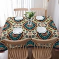 thumbnail image 5 of Oriental Boho Flower Rectangle Tablecloths 52x70,Tribal Patterns Ethnic Farmhouse Table Cloth Table Cover Indoor/Outdoor Tabletop Decor for Wedding Holiday Party Dinner Baby Shower, 5 of 7