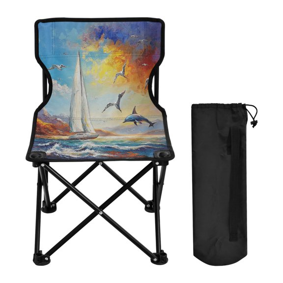 BZSMCE Camping Chairs Modern Sailing Into Serenity Pattern Folding chair