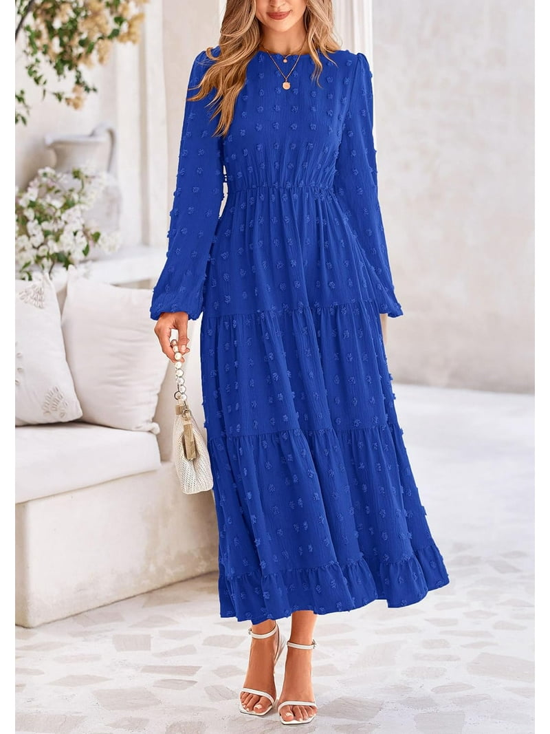long sleeve a line midi dress Ever-Pretty Pleated V-Neck 3/4 Sleeves Asymmetrical Hem Affordable Fashion priority-01-scallop-sequin-v-neck-ankle-gown-cream long sleeve maternity dress Color:Coastal