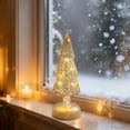 thumbnail image 4 of 2pcs LED Glass Christmas Tree with Lights, Battery Operated Tabletop Decor, Frosted Glass Holiday Centerpiece for Mantel, Window, Fireplace, and Indoor Home Christmas Decorations, 4 of 6