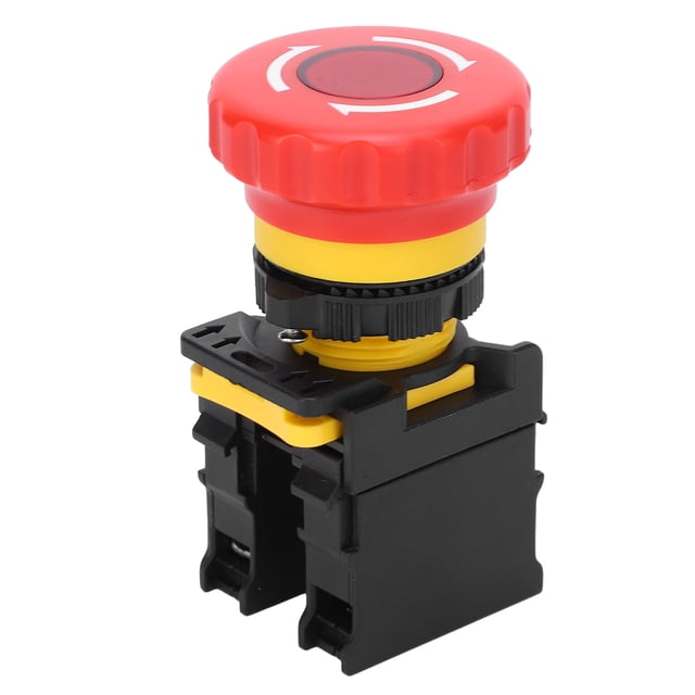 Botón de parada de emergencia, interruptor giratorio, herramientas manuales, ferretería industrial, rojo, 10 A, 600 V