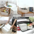 thumbnail image 2 of 2-Pack Large Lidded Plastic Storage Bin with Handles, Collapsible Storage Basket, Rectangle Storage Box, Stackable Storage Container, Utility Crates, 56 Qt, 17.3 x 13 x 8.3 Inches, Off White, 2 of 7