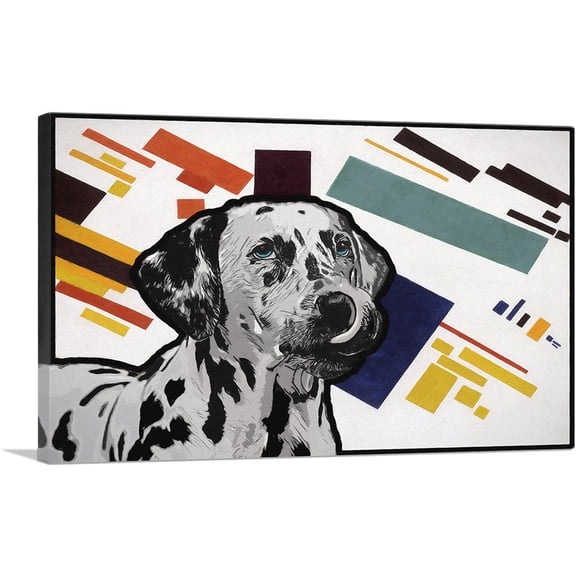 ARTCANVAS Dalmatian Dog Breed Geometric Canvas Art Print - Size: 60" x 40" (0.75" Deep) (3-Piece)