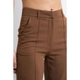 thumbnail image 4 of Lroveb Dress Pants for Women, High Waisted Wide Leg Womens Casual Solid Slim Fit Pants Straight Trousers Suit Pant Brown, 4 of 5