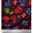 thumbnail image 1 of Soimoi Rayon Fabric Coral & Starfish Ocean Decor Fabric Printed Yard 56 Inch Wide, 1 of 1