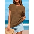 thumbnail image 6 of PRETTYGARDEN Womens Spring Tops Summer Shirts Crochet Cap Sleeve Sweater Pullover Cute Crew Neck Beach Cover Ups, 6 of 8