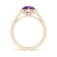 thumbnail image 2 of ANGARA Natural Floating Round 1.15 ct Amethyst Ring with Diamond Halo in 14K Rose Gold for Women (Size-7mm) | February Birthstone, Anniversary, Jewelry Gift for Women | Natural Amethyst Ring, 2 of 8