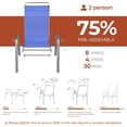 thumbnail image 3 of Arlopu Outdoor Patio Dining Set for 6, 63''x38'' Rectangular Metal Table & 6 Stackable Textilene Chairs w/ Umbrella Hole & Foot Pads for Graden Backyard, Dark Blue, 3 of 9