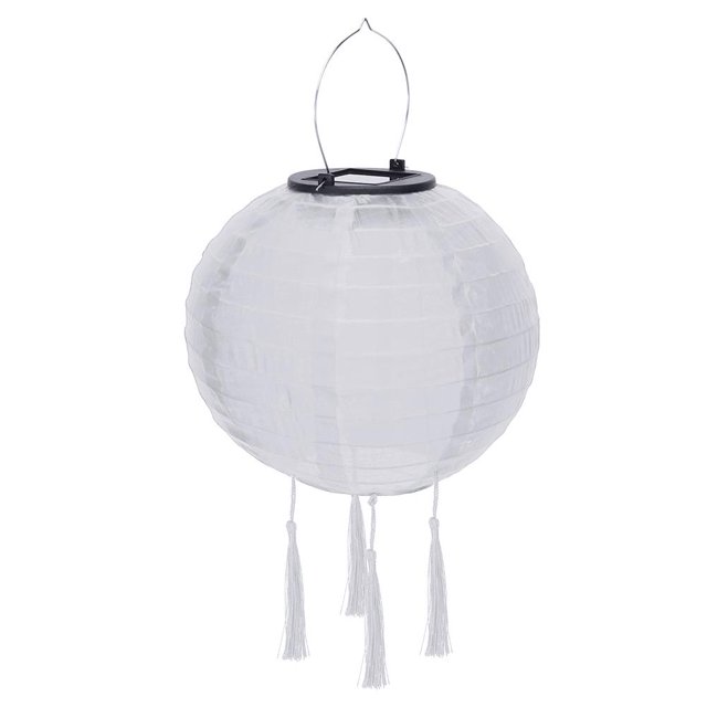 Eyfqtcs Linterna Solar Led De 12 Pulgadas, Impermeable, Para Colgar Al Aire Libre, Luz De Globo (Blanco)