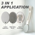 thumbnail image 2 of Lotion Applicator for Back - 3in1 Foldable, Cream, Sunscreen, Ointment Applicator, 19" Long Handle, Body Massage Tool - 1 Body Brush Pad, 1 Lotion Pad Included, 2 of 8