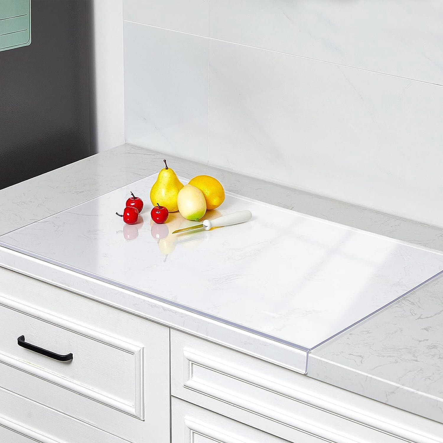 Acrylic Cutting Board with Lip Non Slip Clear Cutting Board Chopping Acrylic Countertop Protector Cover Shatter Resistant for Home Restaurant Kitchen Sink Stove (14x 18 Inch)