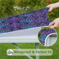 thumbnail image 6 of Purple and Blue Damask Pattern Square Fitted Tablecloth with Elastic Edge,Square Table Cover,Washable Elastic Table Cover for Home Kitchen Party Decor 34in(86cm), 6 of 6