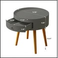 thumbnail image 5 of Modern Coffee Table with Drawer, Bedside Table, Sofa Side Table, Oak Table Legs, Suitable for Living Room and Bedroom,Gray, 5 of 10