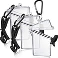 thumbnail image 2 of Outus 3 Pack Waterproof ID Badge Holder Case Waterproof Clear Vertical ID Card Holder with Lanyard Carabiner and Keychain Plastic Card Holders Dry Box, 2 of 6