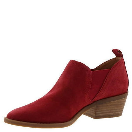 Lucky Brand Fallo Garnet Oiled Suede Western Block Heel Pointed Casual Bootie (10, Garnet)