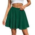 thumbnail image 3 of Bovxnpu Women's Mini Skirt Casual High Waisted Elastic Waist Stretchy Flare Skirts, 3 of 7