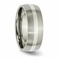thumbnail image 6 of Titanium Sterling Silver Inlay 8mm Brushed Band, 6 of 9