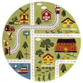thumbnail image 2 of SAFAVIEH Carousel Kids Railroad Town Area Rug, Green/Beige, 6'7" x 6'7" Round, 2 of 11