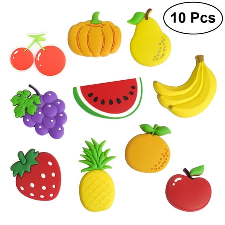 

BESTONZON 10pcs Cartoon Fruits Stereo Fridge Magnets Whiteboard Magnets for Kids Activity Home Decoration