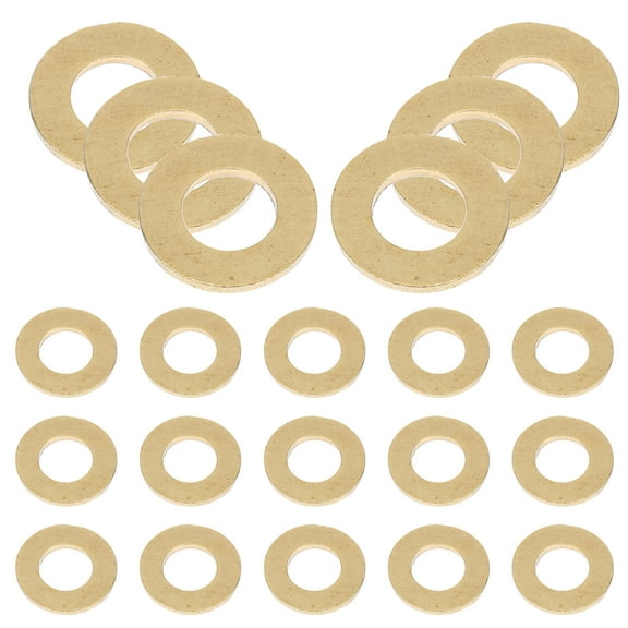 50 Pcs Brass Flat Washer Flat Ring Gaskets Mounting Ring Washer Hardware Fastener Sealing Washers
