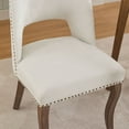 thumbnail image 6 of UHOMEPRO Dining Chair Set of 2, Mid-Century Fabric Upholstered Dining Room Chairs, Modern Kitchen Chairs with Curved Backrest and Copper Nails for Dining Room Living Room Kitchen, Beige, 6 of 9