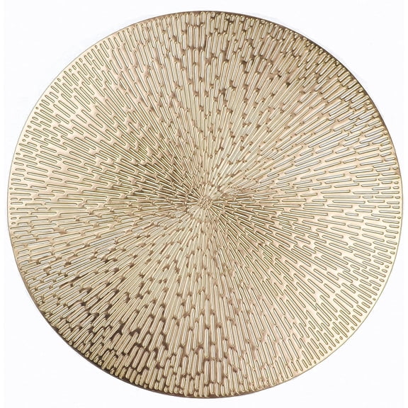 Round Placemats Gold Metallic Set of 4 Vinyl Placemats 15 Inch