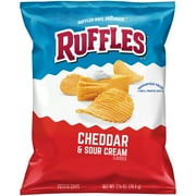 Ruffles Cheddar & Sour Cream Flavored Potato Chips, 2.625 oz Bag