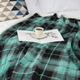 thumbnail image 3 of LALIFIT Sherpa Throw Blanket Soft Plush Reversible green and black plaid Flannel Blankets Fuzzy Warm Bed Blanket for Sofa Couch Christmas Halloween Farmhouse Home Decorate 50" x 60" (green&black), 3 of 3