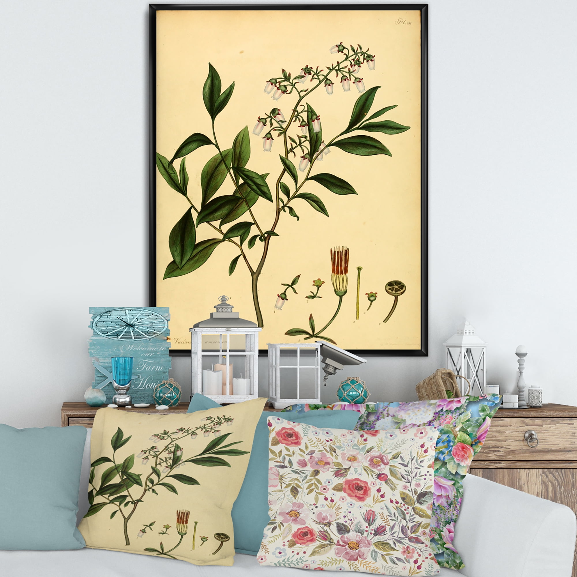 Designart 'Ancient Plant Life V' Traditional Framed Canvas Wall Art Print