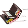 thumbnail image 4 of WILLIAMPOLO Men Wallets Genuine Leather Slim Wallet Mens Short Money Clips Small Coin Pocket Bifold Credit Card Holder Thin Purse with ID Window, 4 of 10