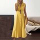 thumbnail image 2 of Moda Mujer Verano Sólido Sin Mangas Turndown Collar Botón Casual Vestido Odeerbi  ODB121204, 2 of 7