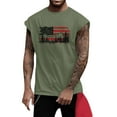thumbnail image 2 of Homeyce 4th Of July Shirts for Men American Flag Graphic Sleeveless Tank Tops Gym Bodybuilding Tee Tops Patriotic Outfits for Men,Green M, 2 of 4