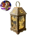 thumbnail image 3 of Eid Mubarak Laterne, Ramadan Dekoration Laterne-Candle Holz Lantern Marokkanische Vintage Laterne Deko H?ngende Eid Lichter Mit LED Ohne Batterie, Orientalische Lampe für Muslimischen Islam Eid (A), 3 of 8