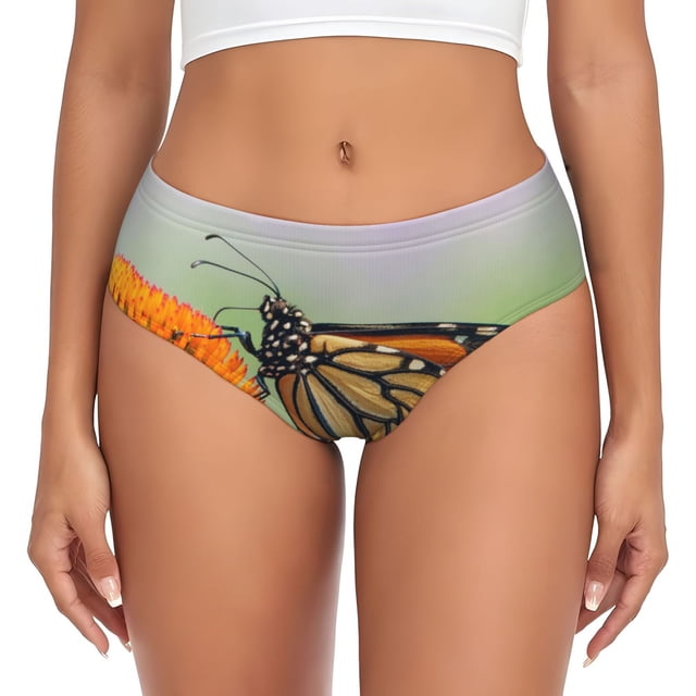 Fotbe A monarch butterfly Calzones Estampados para Mujer – Ropa Interior de Algodón, Cómoda, Suave y Elástica-X-Small
