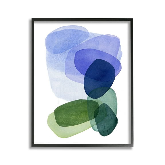 Stupell Industries Layered Opaque Shapes Abstract Painting Black Framed Art Print Wall Art, 11 x 14