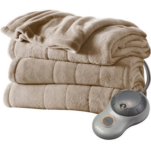 Sunbeam Heated Electric Throw Blanket, Microplush, Boho, 50