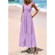 thumbnail image 3 of Vestido PRETTYGARDEN Mujer Verano Cuello Cuadrado Maxi Morado XL, 3 of 8