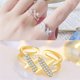 thumbnail image 3 of Jumpingount Anillo abierto ajustable estético Vintage lindo novia mano fiesta moda joyería boda Club madre regalo accesorios de disfraz Ropa, zapatos y accesorios Miscelánea Gold Jumpingount AP010849-03, 3 of 5