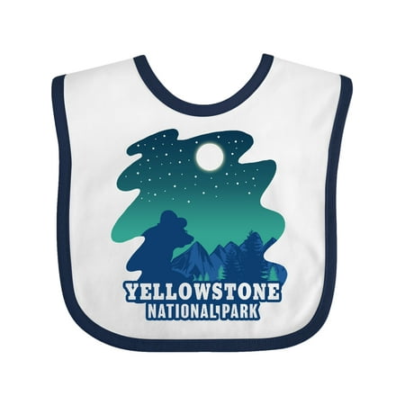 

Inktastic Yellowstone National Park with Bear and Starry Night Gift Baby Boy or Baby Girl Bib