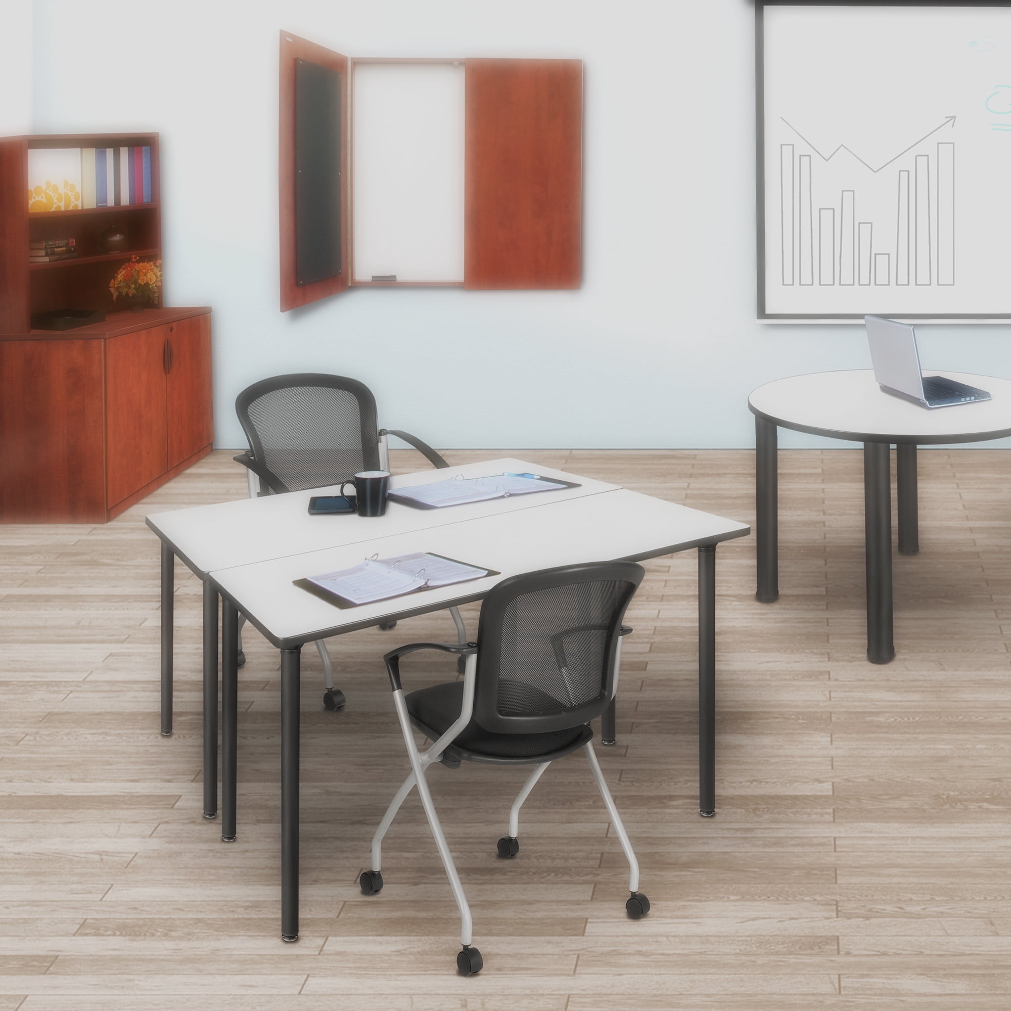 42" x 24" Kee Folding Training Table- White/ Black